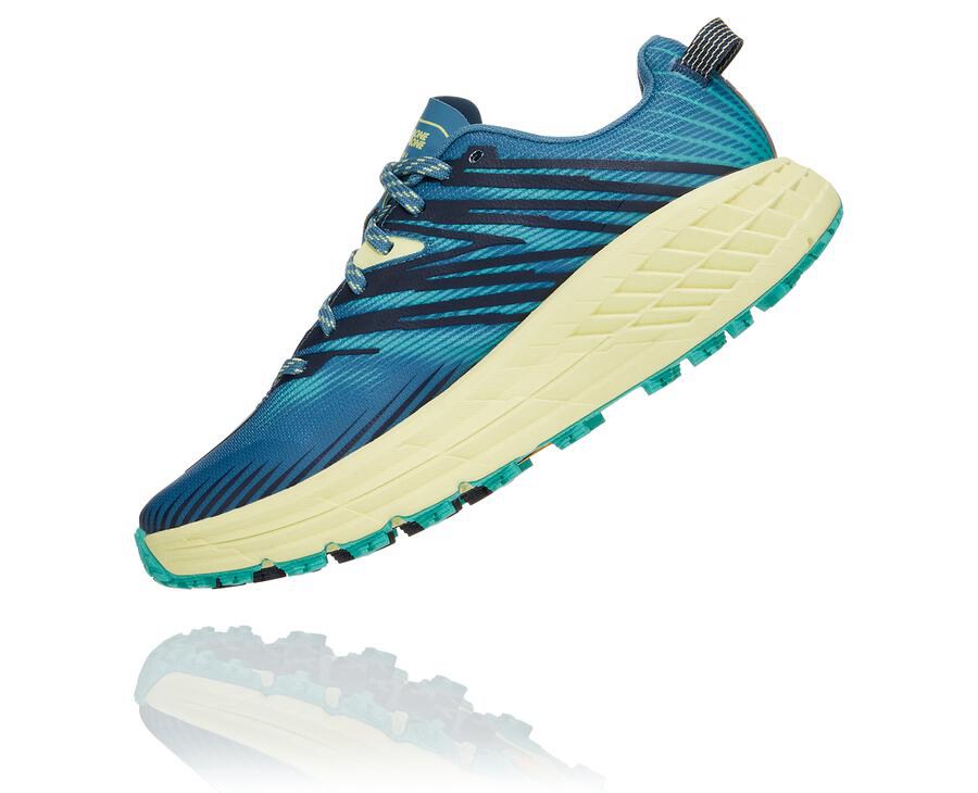 Trail Shoes Womens - Hoka One One Speedgoat 4 - Blue - BGRUXCZ-38